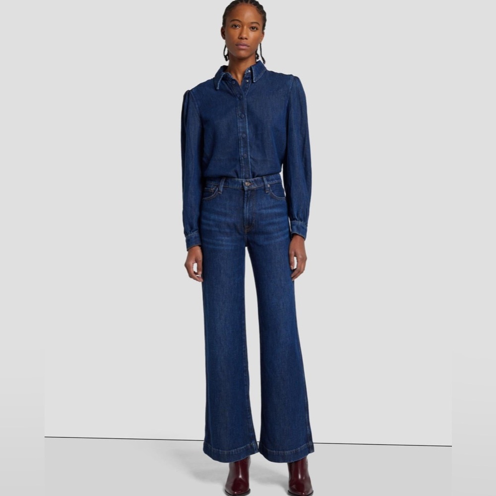 7 for all mankind Modern DOJO Tailorless Trouser Jean Poppy - Picture 2 of 10